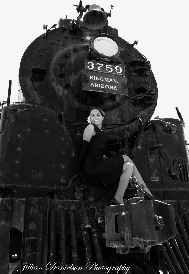 Female model photo shoot of Jillian Danielson and Maria825 in Kingman, AZ route 66, makeup by Heather Riot hair n mua