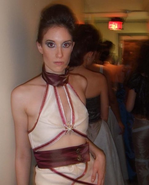 Female model photo shoot of Samber in backstage at the Art Institute of Ft. Lauderdale Bach. Show