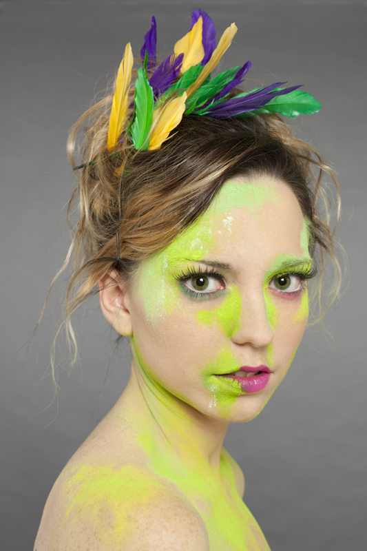 Female model photo shoot of Kim Liddle in PSC Studio, makeup by Bianca Rose De Sensi