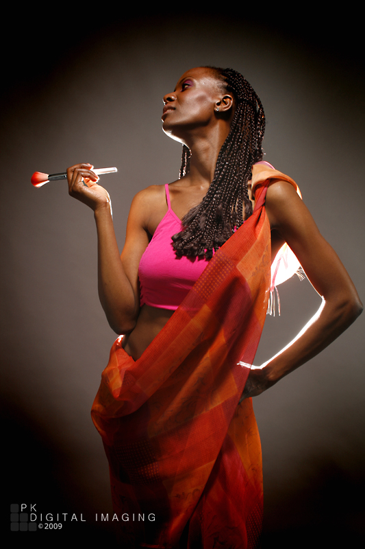 Male and Female model photo shoot of PK Digital Imaging and Afrikan Princess in Studio, makeup by Rikki Drynan