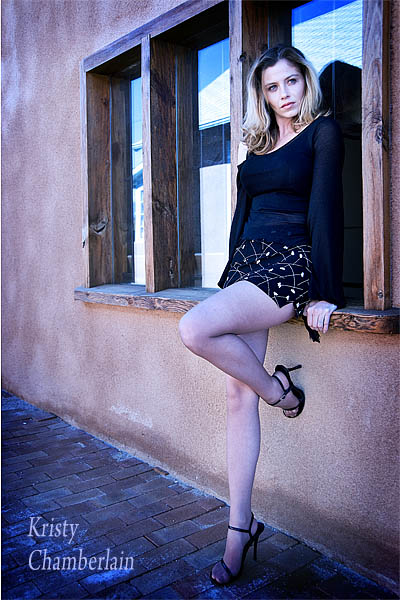 Female model photo shoot of Kris Chamberlain by Steve Snowden in Old Towne- Albuquerque, NM