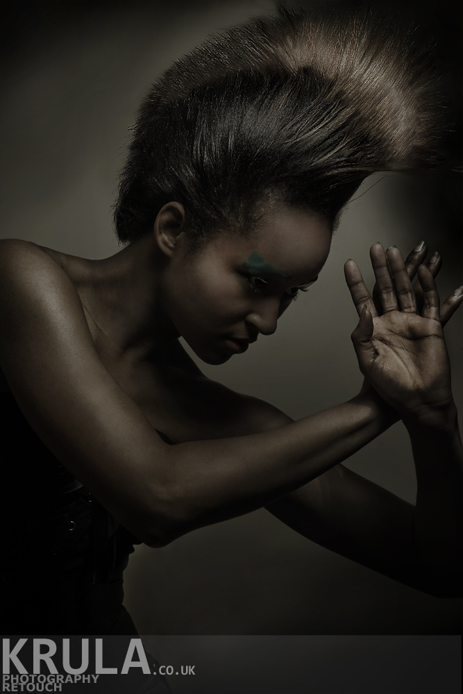Male and Female model photo shoot of krula photography and Danielle Staple in my flat studio, makeup by Malwina Zmuda