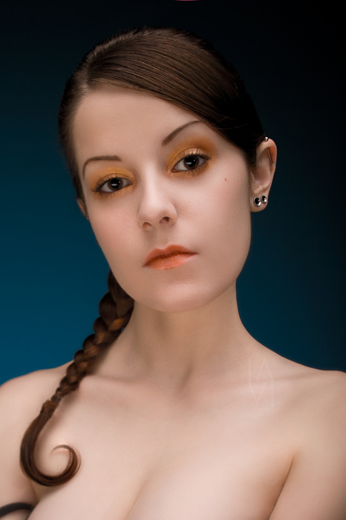 Female model photo shoot of Antiorder by Kenneth Benjamin Reed in Studio, makeup by Alicia Mariah Elfving