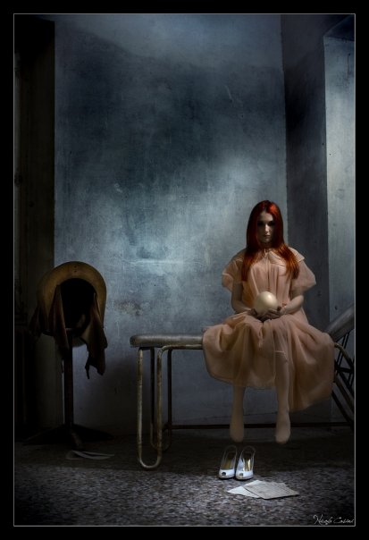 Female model photo shoot of Red Dorsia in ospedale psichiatrico