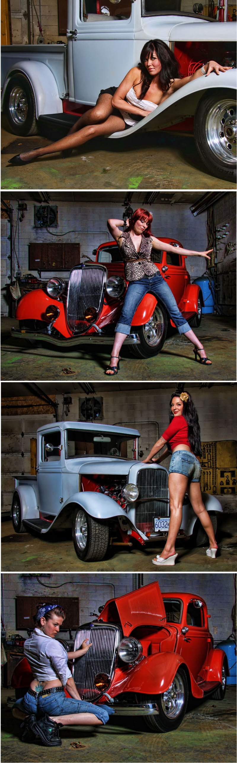 Male and Female model photo shoot of Powder Puff Vixen Pinup, Roxee Lee, Lauren  Nicole and CeJay
