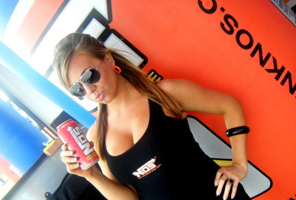 Female model photo shoot of Love The Life You Live  in Nascar Coke 600, Concord NC