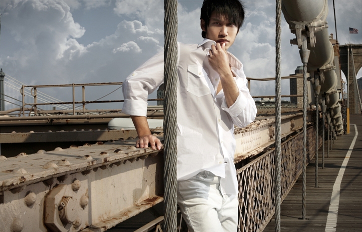 Male model photo shoot of Aviel Tan by Shelby Chan Photography in The Brooklyn Bridge, makeup by mua christine
