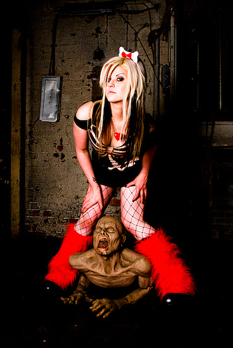 Female model photo shoot of miss heartless in House of Nightmares 