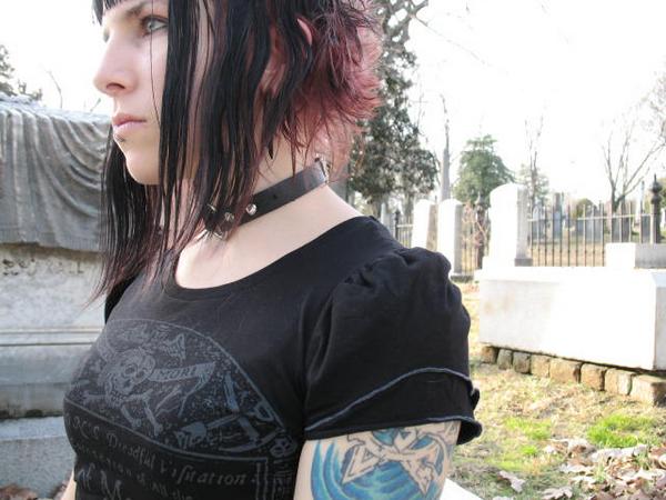 Female model photo shoot of Eyrie in Hollywood cemetery, Haxal plot. 