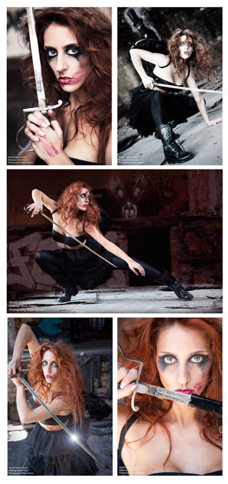 Female model photo shoot of MariaBradleyMUA and Sasha Larner by fashioneyes in Hellingly mental hospital