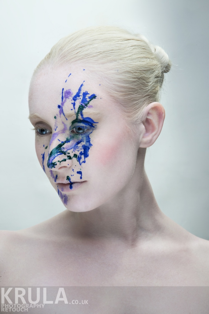 Female model photo shoot of Katie Hardwick by krula photography in Maciek home studio, makeup by Malwina Zmuda