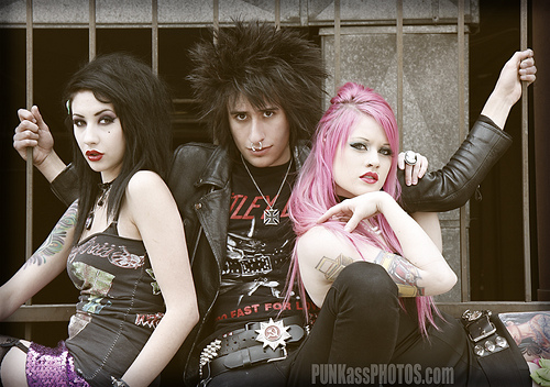 Male and Female model photo shoot of chrischarge, Natasha-Lillipore and Kelly Eden by PUNKassPHOTOS com