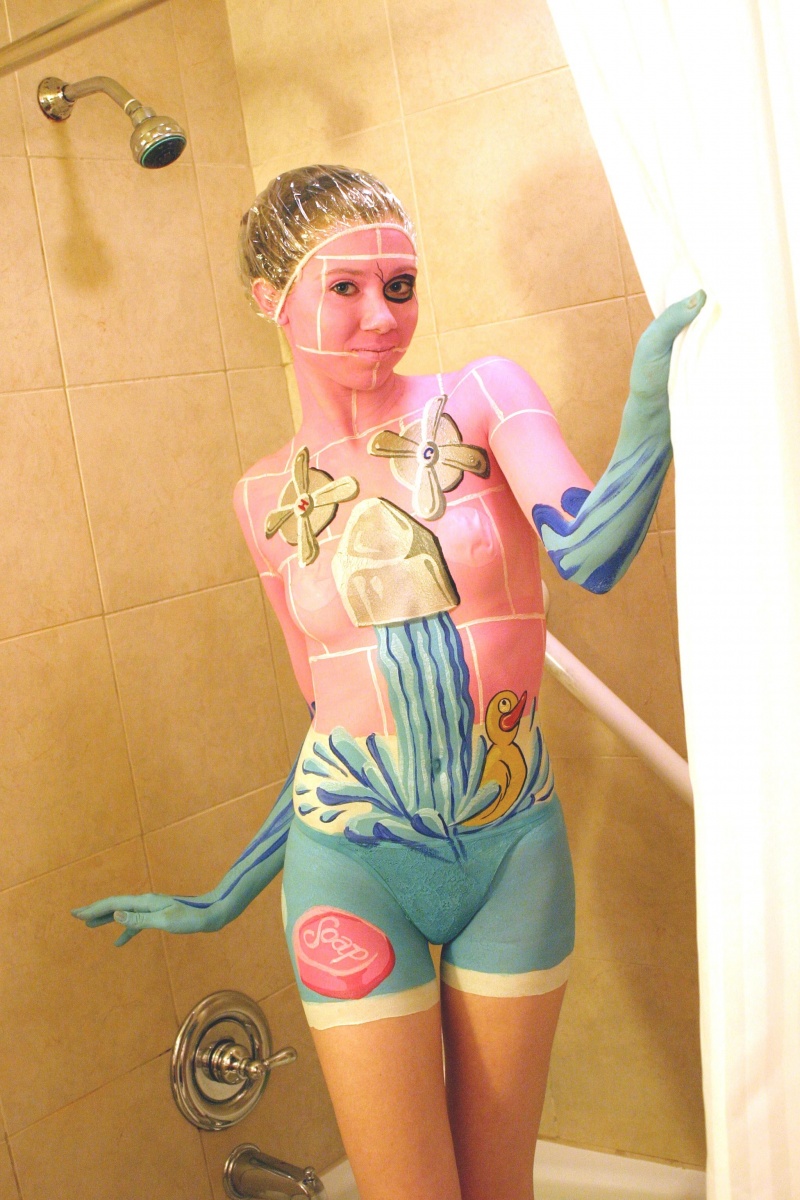 Female model photo shoot of Brooke Rivers in Doubletree Hotelroom shower