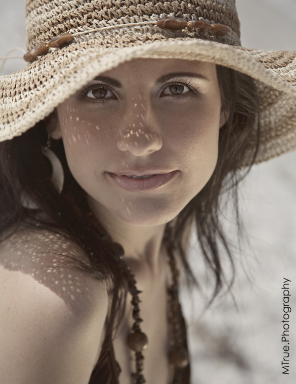 Female model photo shoot of Sugarface Cosmetics in Honeymoon Island, FL 