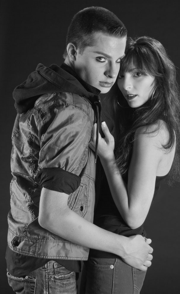 Female and Male model photo shoot of Christiana D and Joey Nolfi in The Art Institute of Pittsburgh, makeup by Shana Lohr