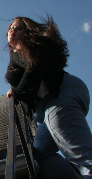 Female model photo shoot of Sarilynn in Photographer's Roof