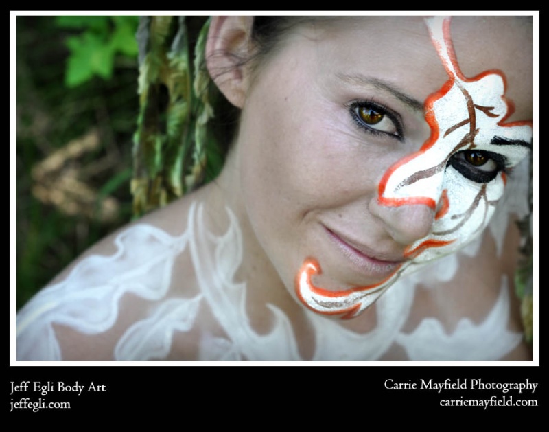 Female model photo shoot of ladiephoenix25 by Carrie Mayfield, body painted by Jeff Egli
