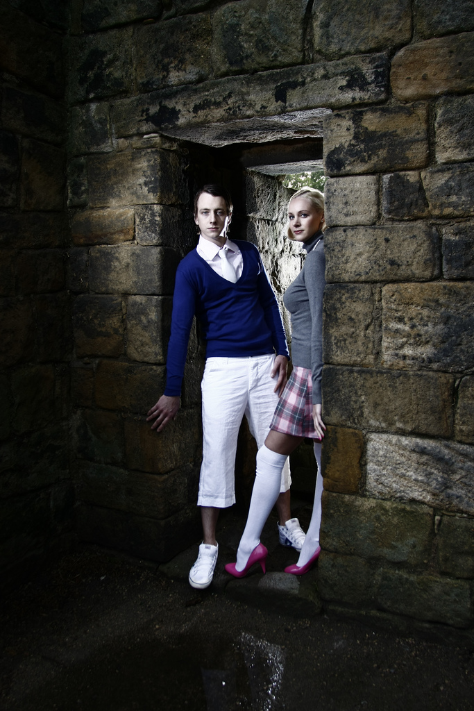Male and Female model photo shoot of Benedict Smith and Bungle, makeup by JenHunter