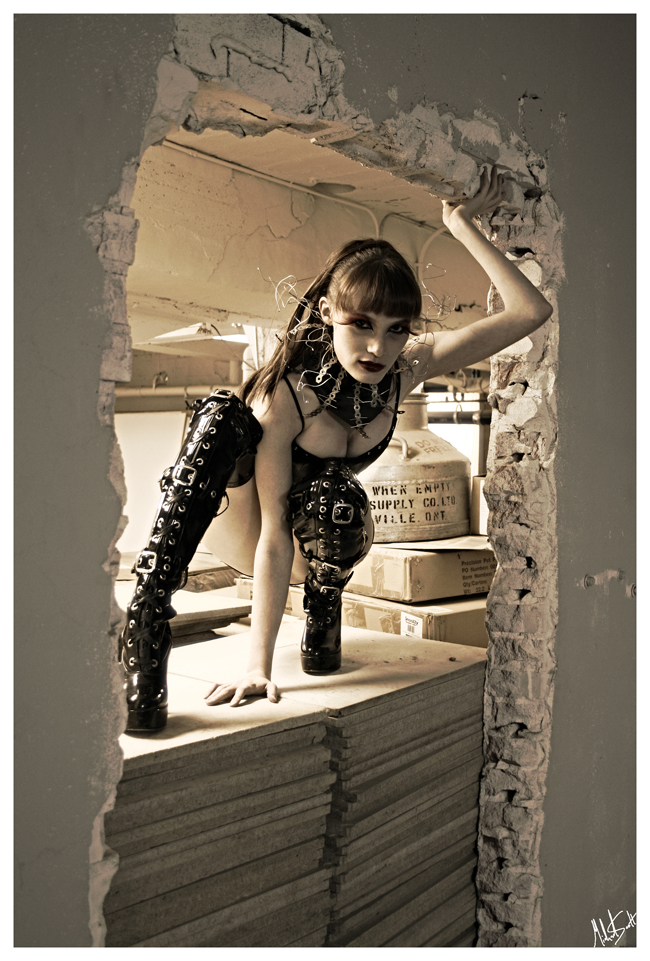 Female model photo shoot of DustedRose by Seelt Studios , clothing designed by DustedRose Designs