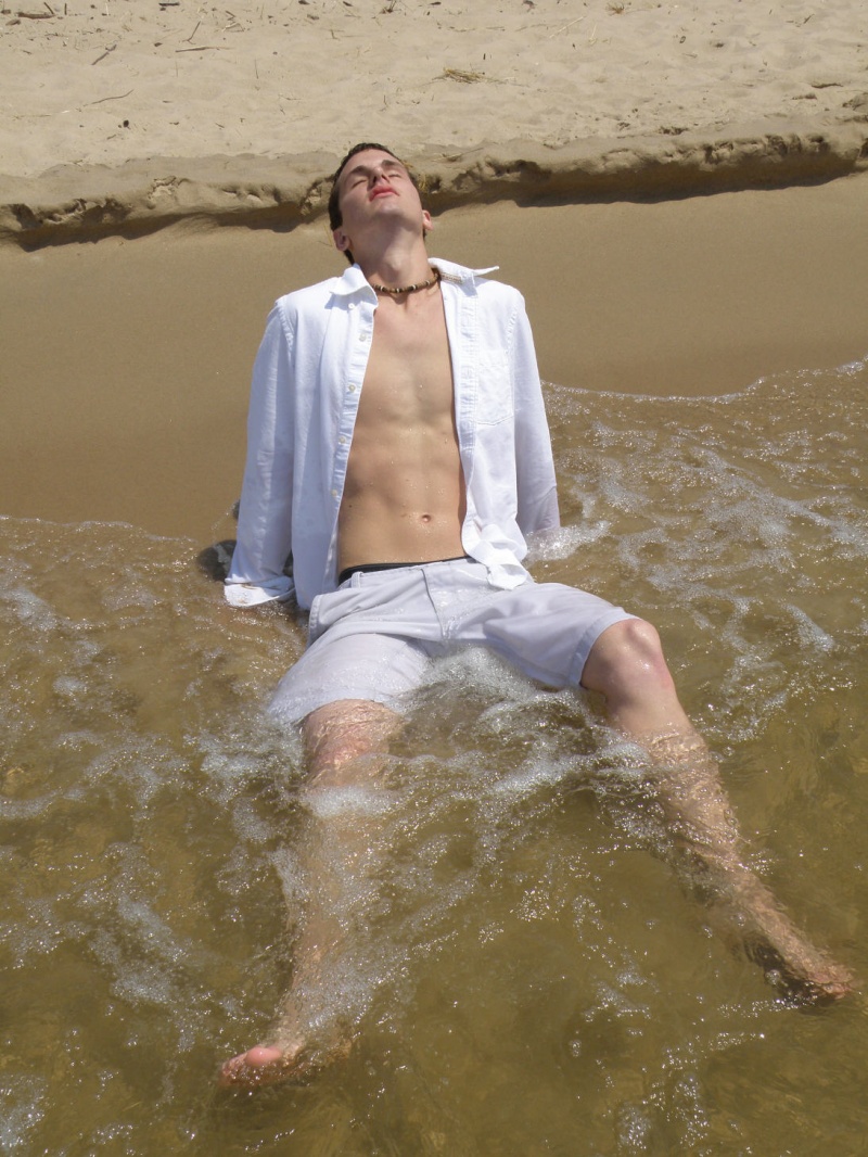 Male model photo shoot of Brian Douglas Ahern and Tyler Chmelik in Lake Michigan shoreline, Lake Harbor Park, Muskegon