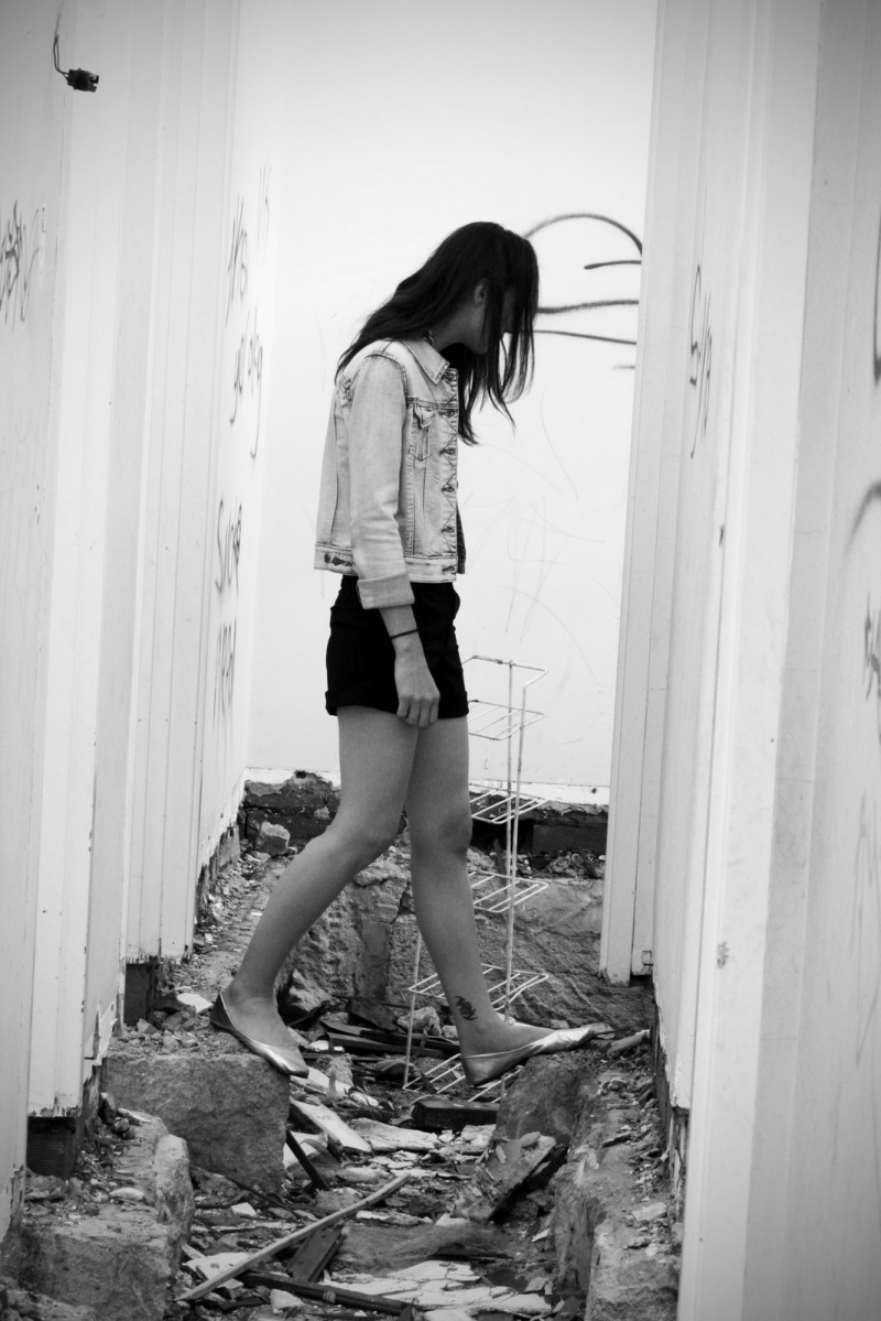 Female model photo shoot of Jessica L P by Carla Adams Photography in Deserted house