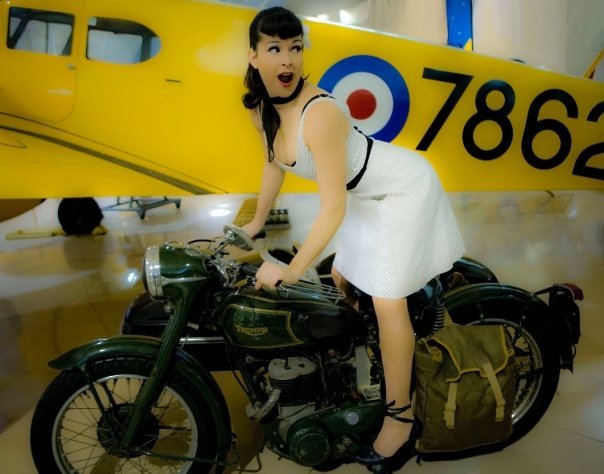 Female model photo shoot of Jenny Page in Hamilton Airplane Museum