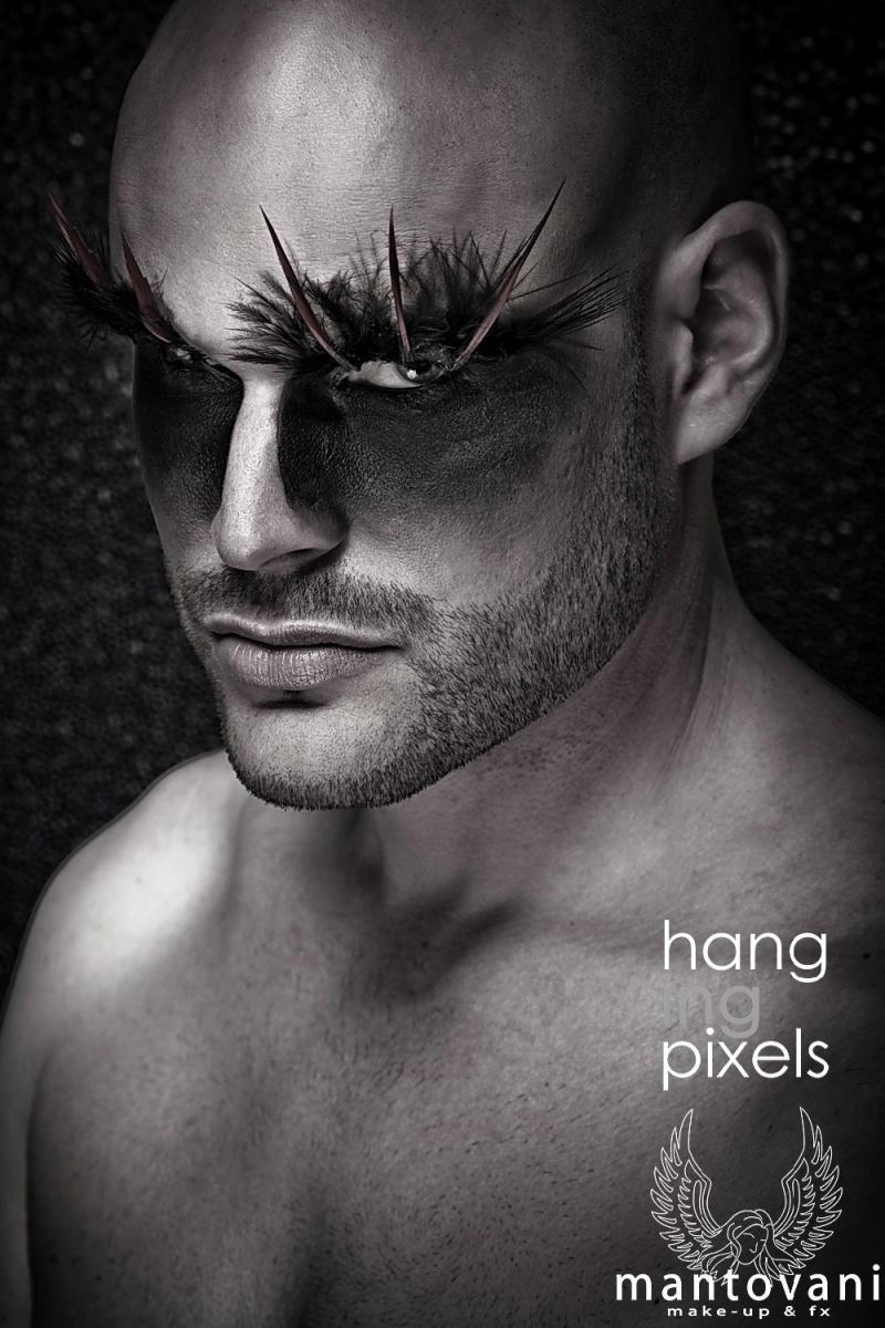 Female and Male model photo shoot of Mantovani Makeup and Frederic LD by hangingpixels