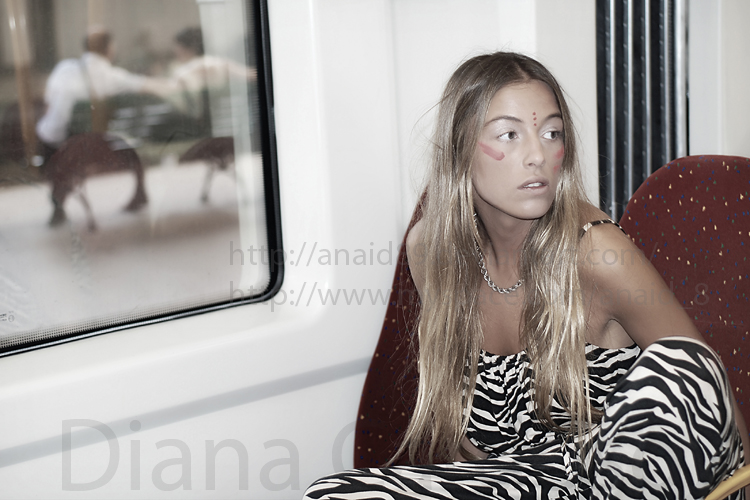 Female model photo shoot of Diana Cardoso in S. Bento train station, Oporto