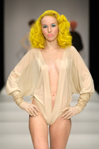 Female model photo shoot of Veeare in Amsterdam Fashion Week