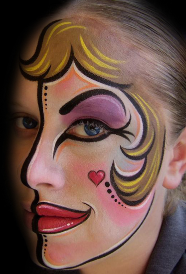Female model photo shoot of Flawless Face Painting