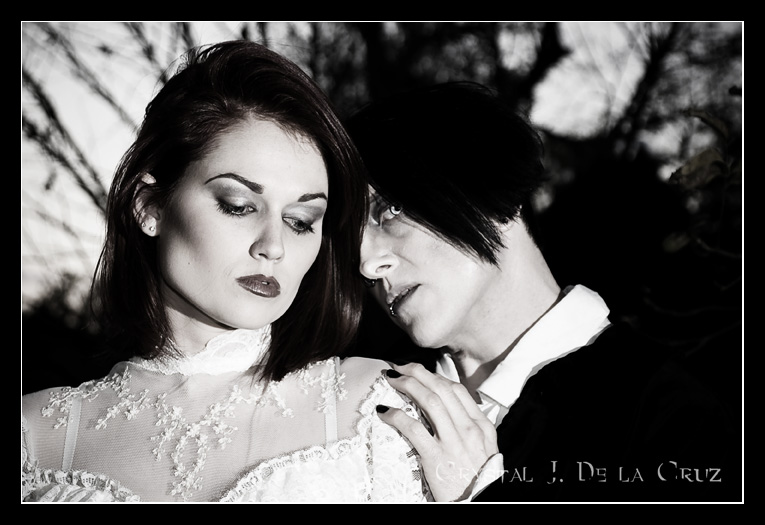 Female model photo shoot of Lollycat and CoriLee by Luna Soledad in Maplewood Cemetary, Durham, NC, makeup by Lollycat