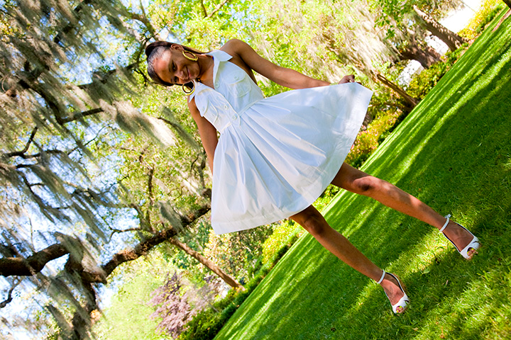Female model photo shoot of Larrielle by Bryan Allen Photo in forsyth park, savannah,ga