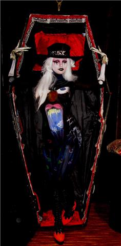 Female model photo shoot of Jacquetta Kat Kelley  in Midwest Haunters Convention Columbus, Ohio, makeup by Deidre MacDonald