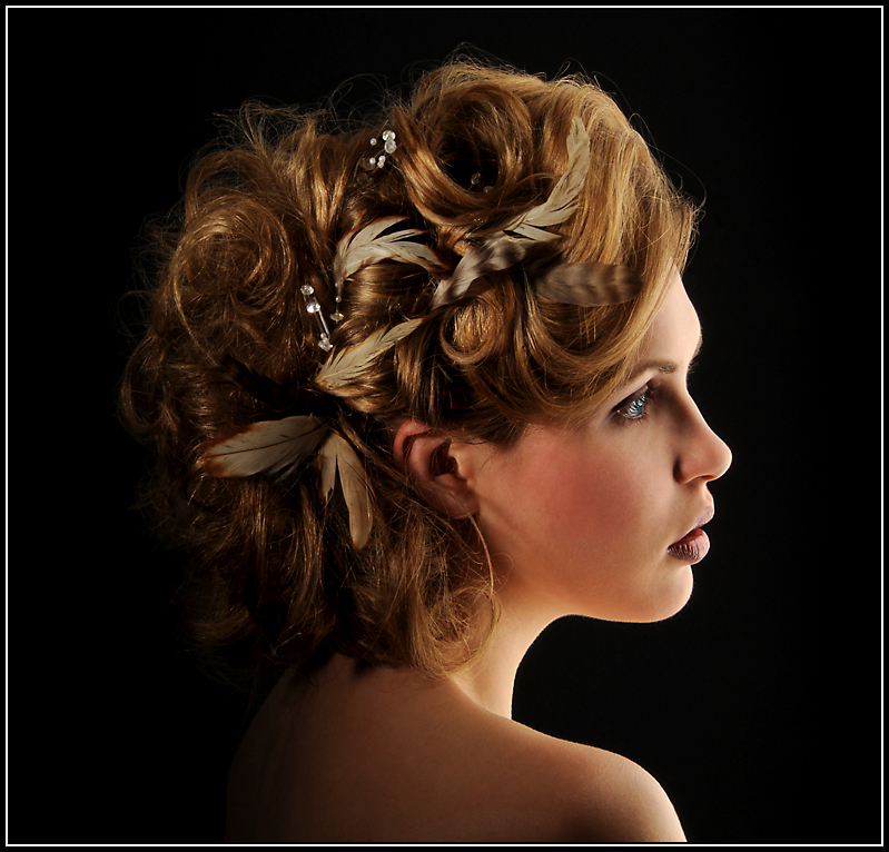 Female model photo shoot of Up Do Specialist and Vdb Nudes by Thomas Van Dyke in Reston Studio, makeup by ArtistryImage