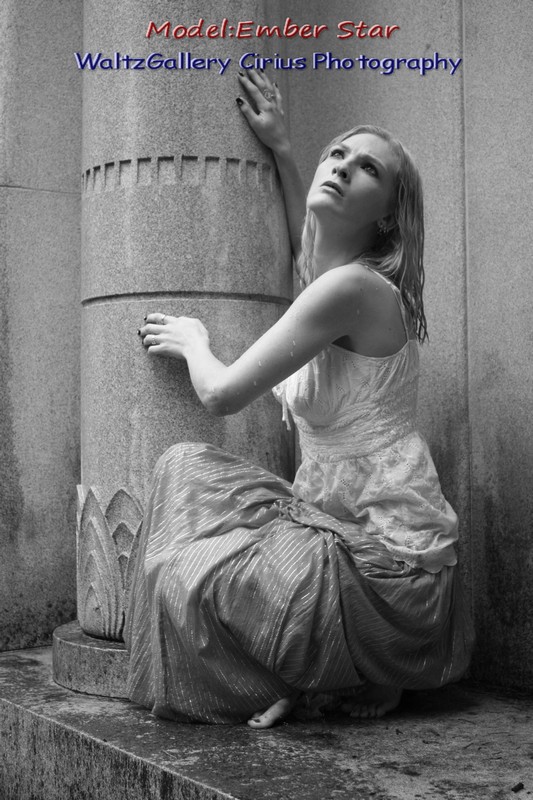 Male and Female model photo shoot of WaltzGallery OutReech and Ember Star in Evergreen Cemetery in downtown Jacksonville, Fl.