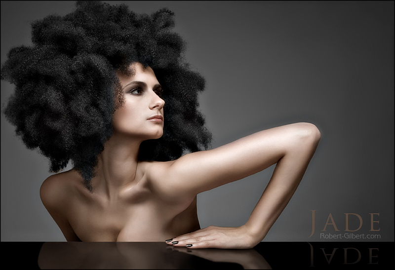 Female model photo shoot of Melanie St-Hilaire and jade 7777 by Robert Gilbert Photo in MontrÃ©al, hair styled by Melanie Hair
