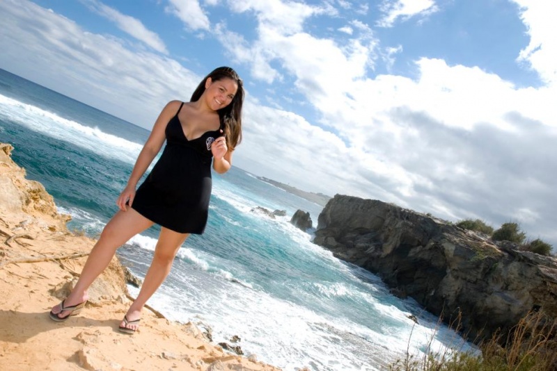 Female model photo shoot of Keani in Shipwrecks, Poipu, Kauai