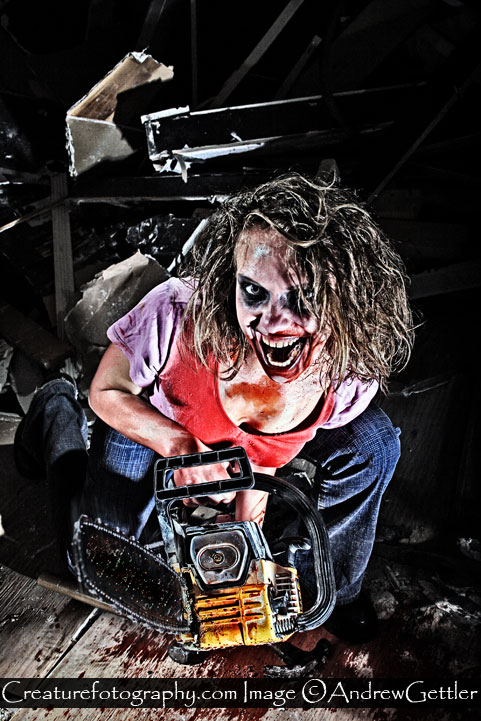 Female model photo shoot of Bloody Hell by Andrew Gettler in Long Beach, CA, makeup by Gett Covered