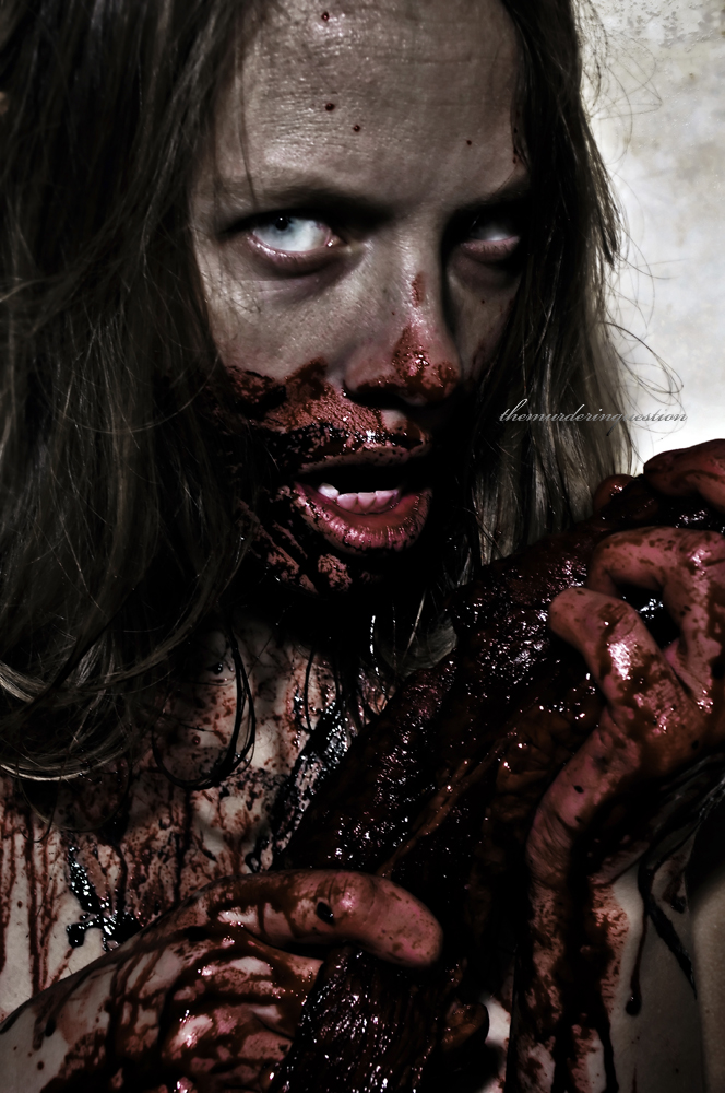 Female model photo shoot of Bloody Hell by themurderinquestion in Redlands, CA