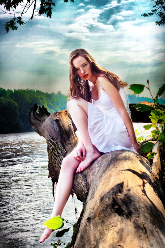 Female model photo shoot of Kaitlin E by Visceral Photography in tree branch!