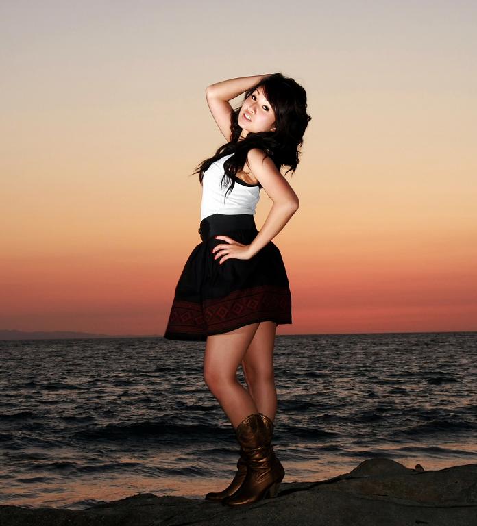 Female model photo shoot of Myla T in laugna beach