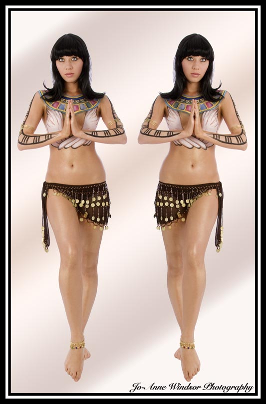 Female model photo shoot of JW Photoshop Wizard and Jesh W by Jo-AnneW in Jo-Anne Windsor Photography Studio, body painted by Amy Grigg