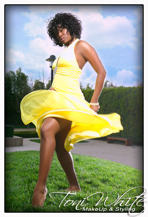 Female model photo shoot of SAHARA L by ROOM703, hair styled by SAHARA L, makeup by I AM TONI WHITE