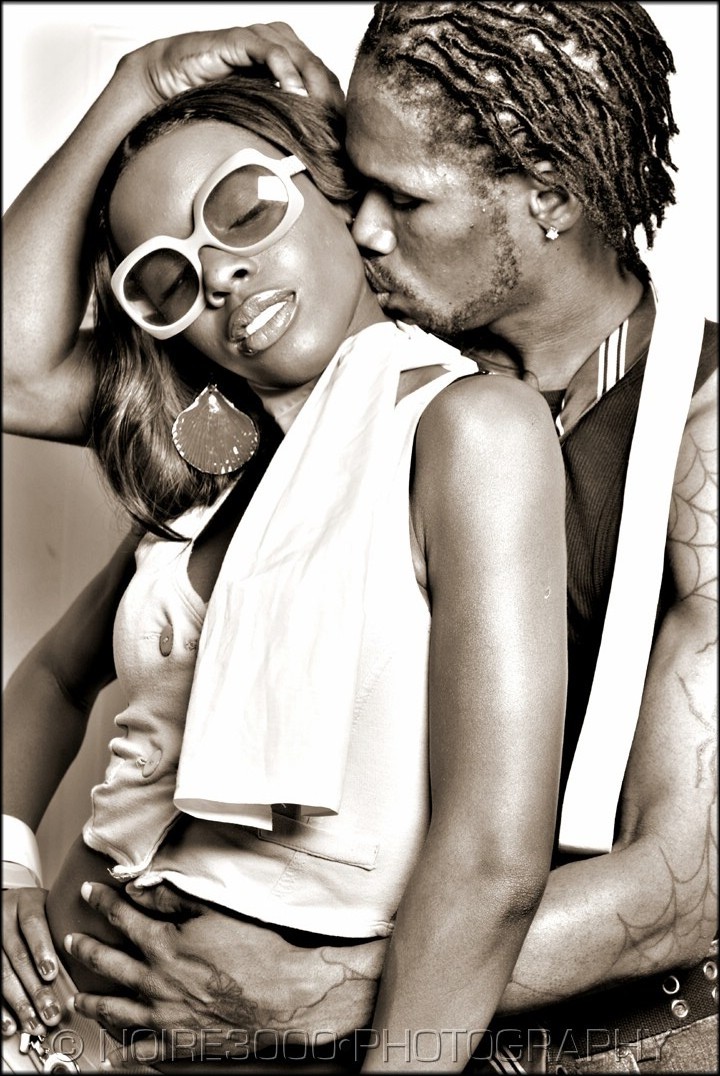 Male and Female model photo shoot of Kyani B Mr 8 Pac and Lovey Shanelle in Noire3000