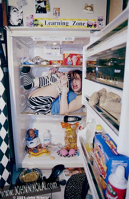 Male and Female model photo shoot of John G Nikolai and _Nickie_ in My fridge, dammit! Providence, RI