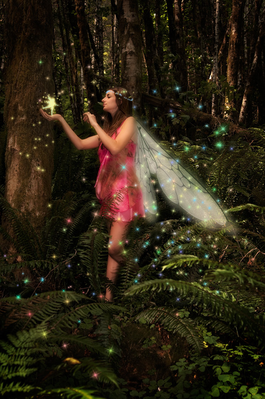 Male and Female model photo shoot of Fairy Light Play and S Wynne in Lake Creek, OR