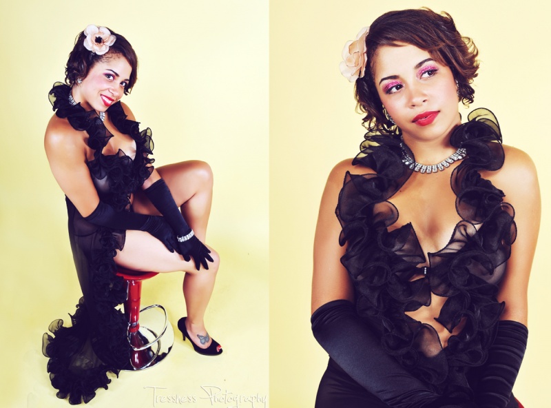 Female model photo shoot of Tressness Photography in Studio  1-Five-0