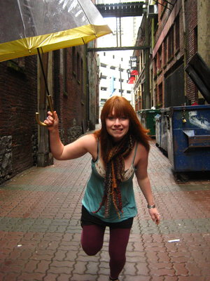 Female model photo shoot of Alexandra Kevyn in Alley, Downtown Vancouver