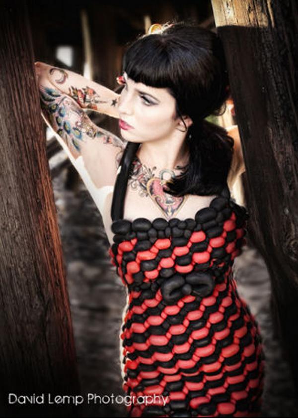 Female model photo shoot of GypsyRiot by David L Photography in under the railroad tracks