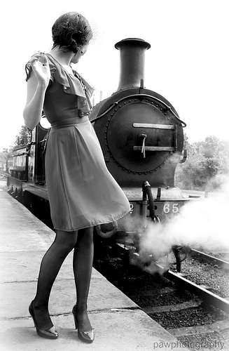 Female model photo shoot of English Rose in Bluebell Railway